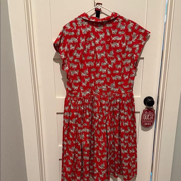 Bernie Dexter Red Kelly Dress with Kitten Print 2X - Picture 9 of 10